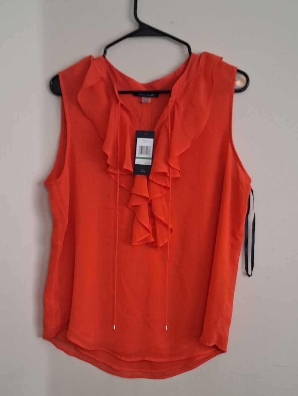 Tommy Hilfiger Sleeveless Ruffle Tie-Front Camisole - Orange